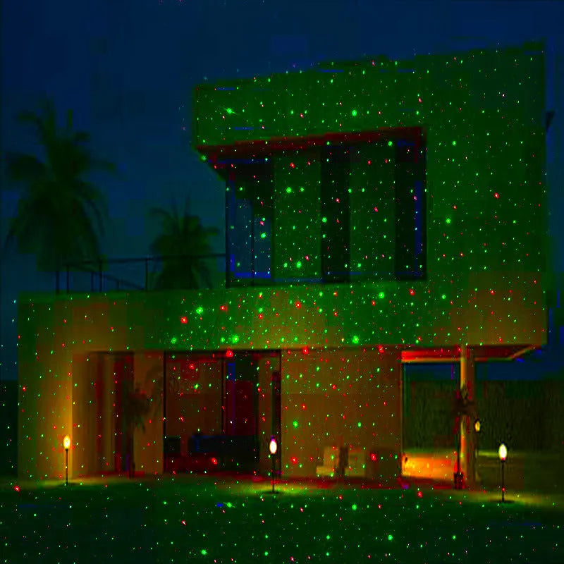 Christmas laser projector with remote, red and green firefly light, 30x30 ft coverage, IP65 outdoor use