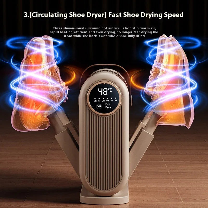 Portable foldable timing quick-drying shoe dryer with 180W power for home and travel use