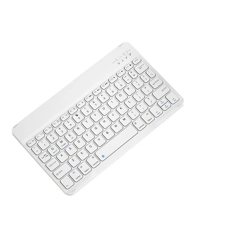 Bluetooth tablet keyboard in white with compact portable design for girls
