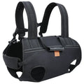 Black Oxford cloth dog backpack for medium and large pets in XL 2XL 3XL sizing options