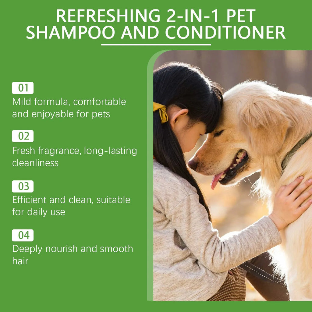 100ml bottle of pet 2-in-1 shampoo with watermelon and coconut extract label