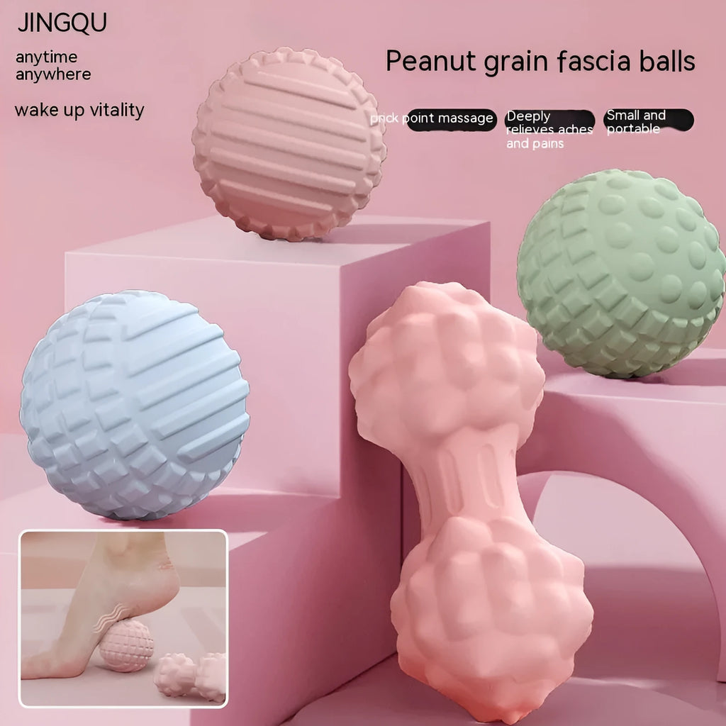 TPR foot massage ball in blue, green, pink, or purple colour with 6cm diameter for yoga and fitness use