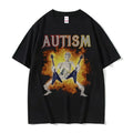 Men's cotton printed short sleeve T-shirt pullover style in combed cotton and polyester blend, front view