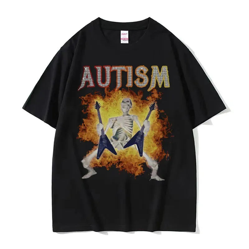 Men's cotton printed short sleeve T-shirt pullover style in combed cotton and polyester blend, front view