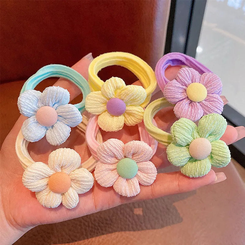 Children's cloth headband with floral and plum blossom decorations, pastoral style, 6-piece set