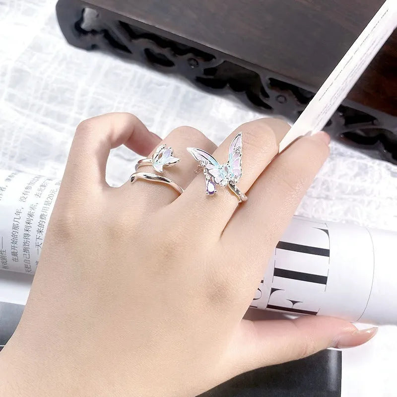 Insect motif adjustable copper ring showing detailed modelling and three colour finish options