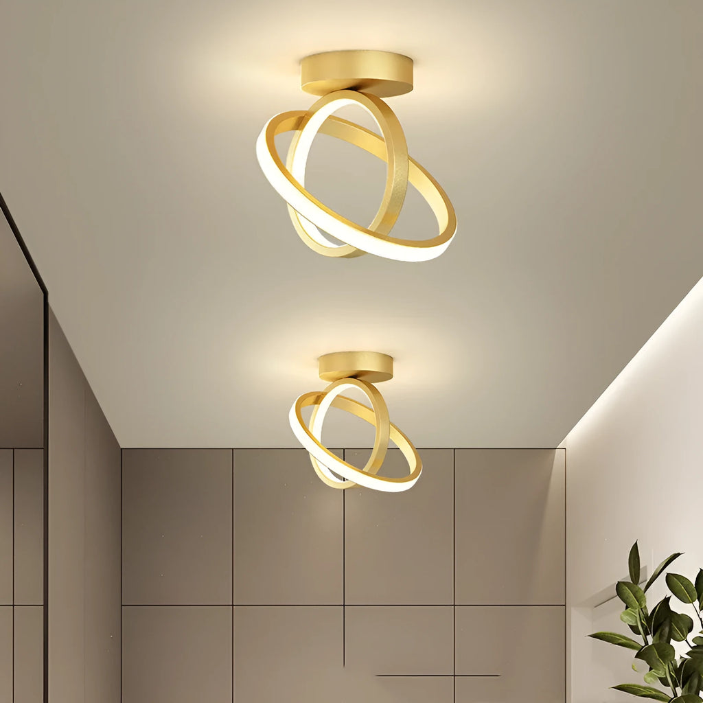 20cm iron ceiling light in round black, round gold, square black, or square gold with LED and remote control