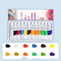 Children's gouache paint set with 12 colours in 12ml tubes and painting brushes