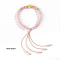 Hand-woven red rope bracelet with diamond crystal and peach blossom design