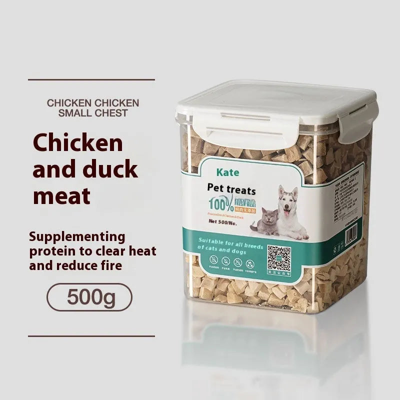 500g chicken freeze-dried cat snacks in bag or can packaging without grain content