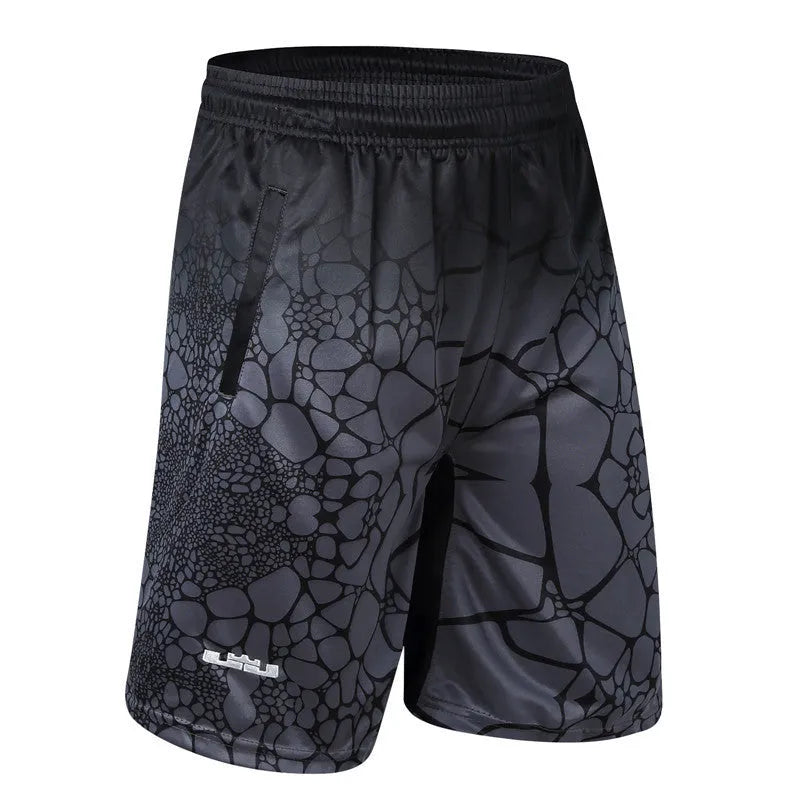 Men's loose fit hip-hop basketball shorts in green with five-point length