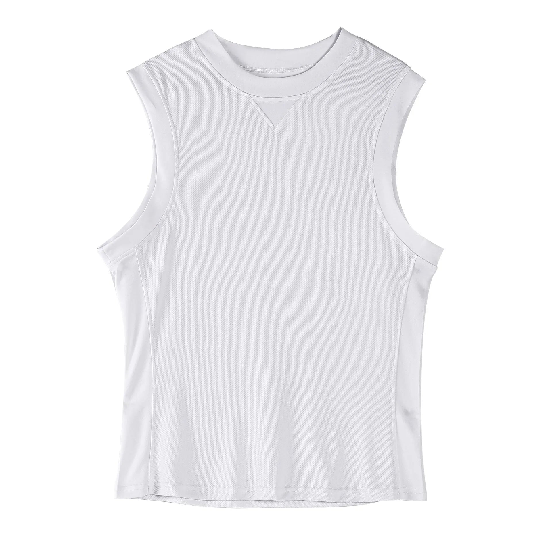 Men's loose fit casual vest in black with quick-dry chemical fibre blend fabric for summer fitness wear