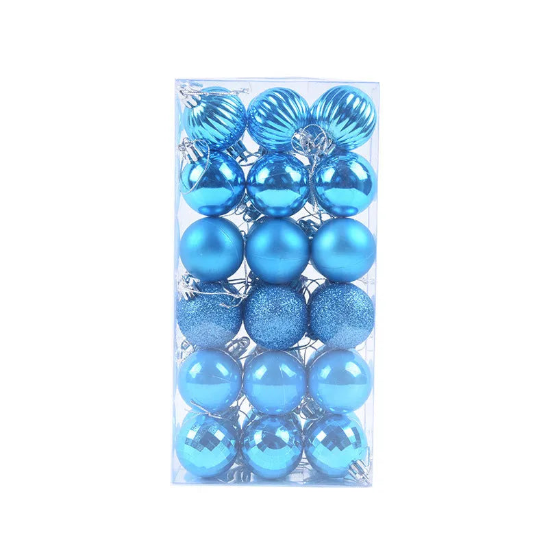 36 Christmas baubles whole box set with 4cm colour balls in red gold silver blue and other festive colours
