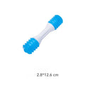 Dual-colour rubber puppy teething chew toy in small, medium, and large sizes for dogs.