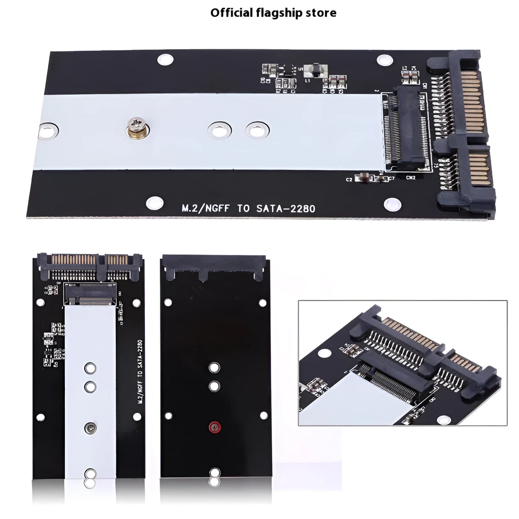 M.2 NGFF to SATA3.0 SSD adapter card with mSATA and dual card options, USB3.0 interface