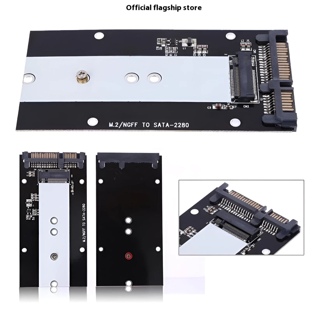 M.2 NGFF to SATA3.0 SSD adapter card with mSATA and dual card options, USB3.0 interface