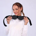 Grey polyester Bluetooth sleeping eye mask with elastic headband