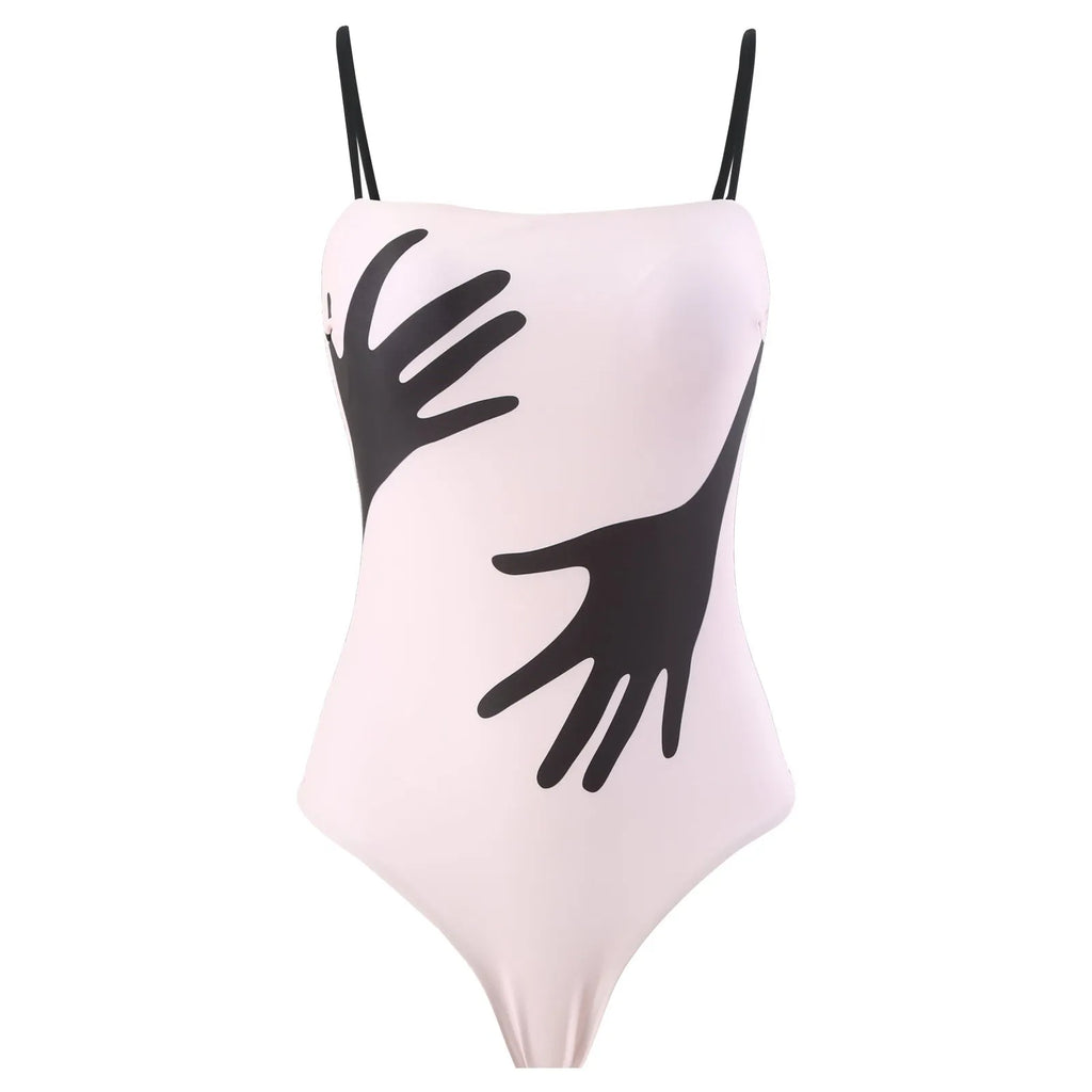 Women's patterned bikini with tulle skirt swimwear set in polyester fabric