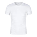 Men's solid colour CVC cotton short-sleeved t-shirt with round neckline