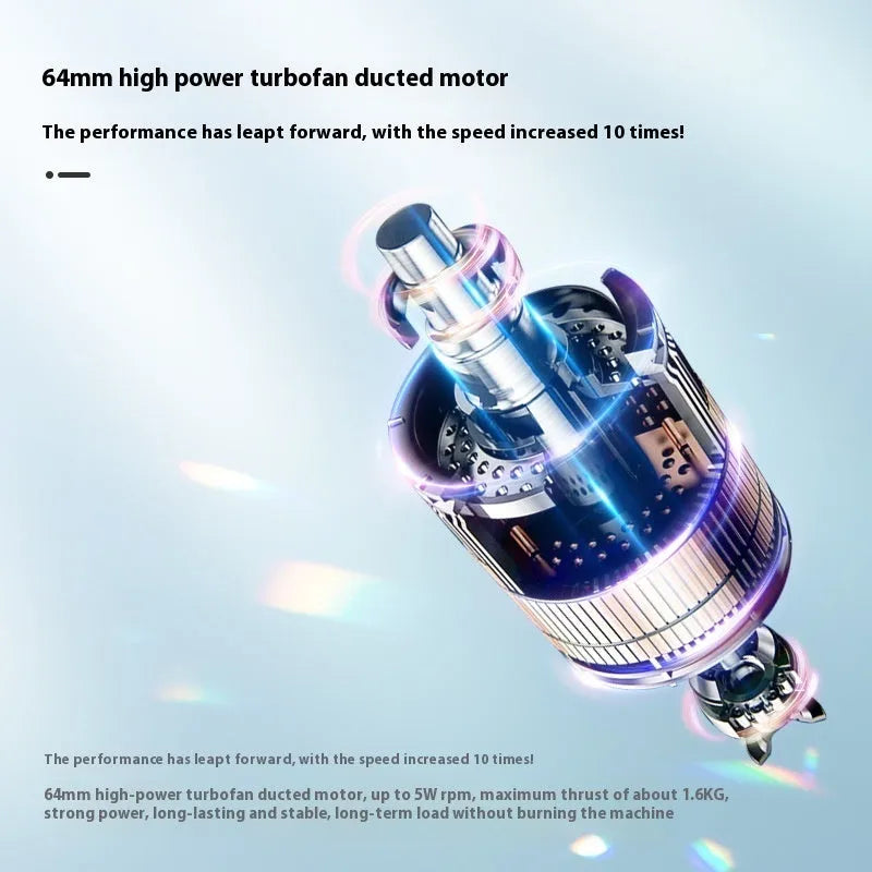 Ducted high-speed turbofan electric blower for car washing and outdoor dust removal