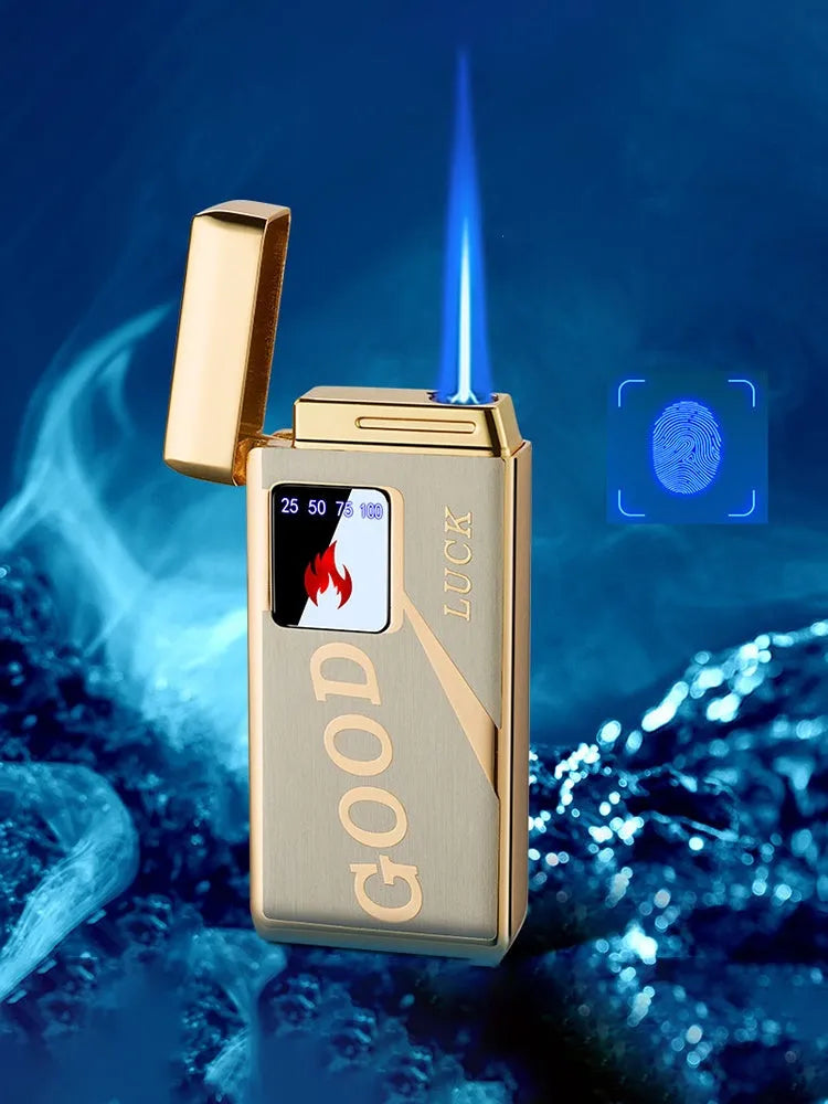 Electronic lighter with touch-screen charging interface and alloy construction in multiple colour options