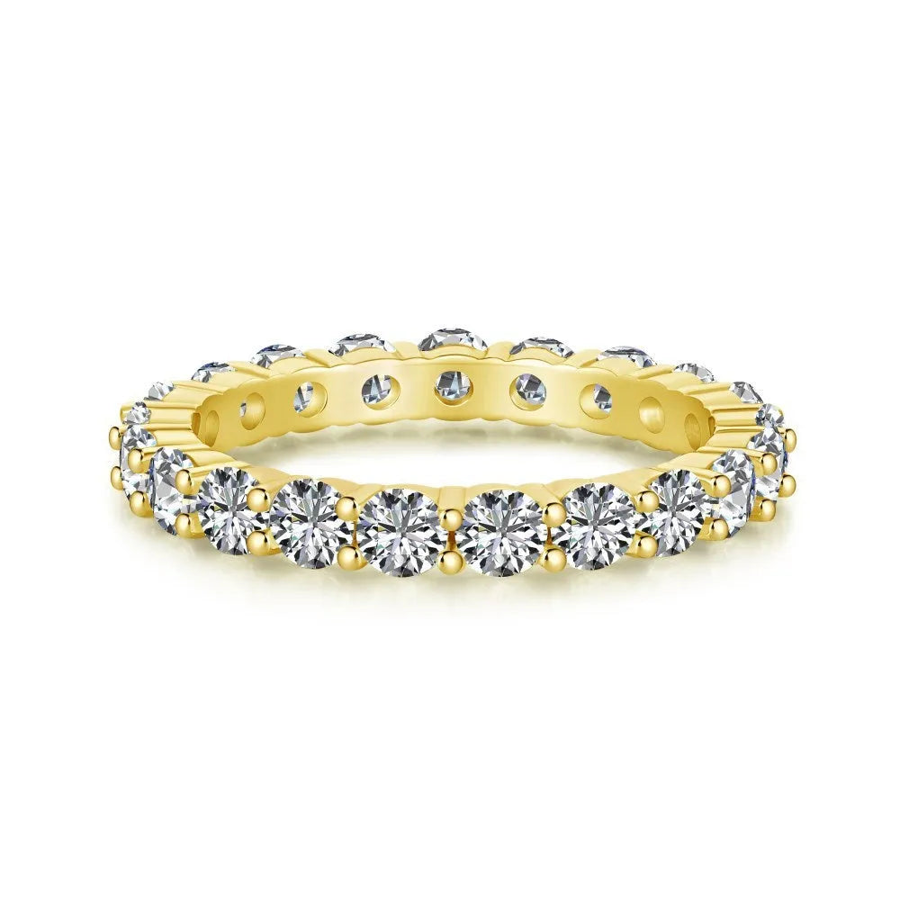 S925 sterling silver ring with geometric round design and white diamond-like stone on light background