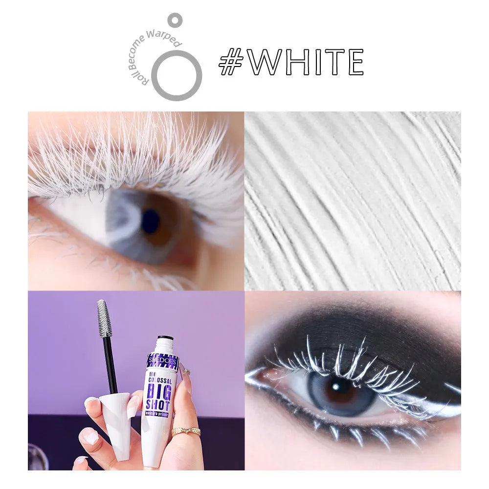 White waterproof mascara bottle with 10ML content for sweat-proof lash curling