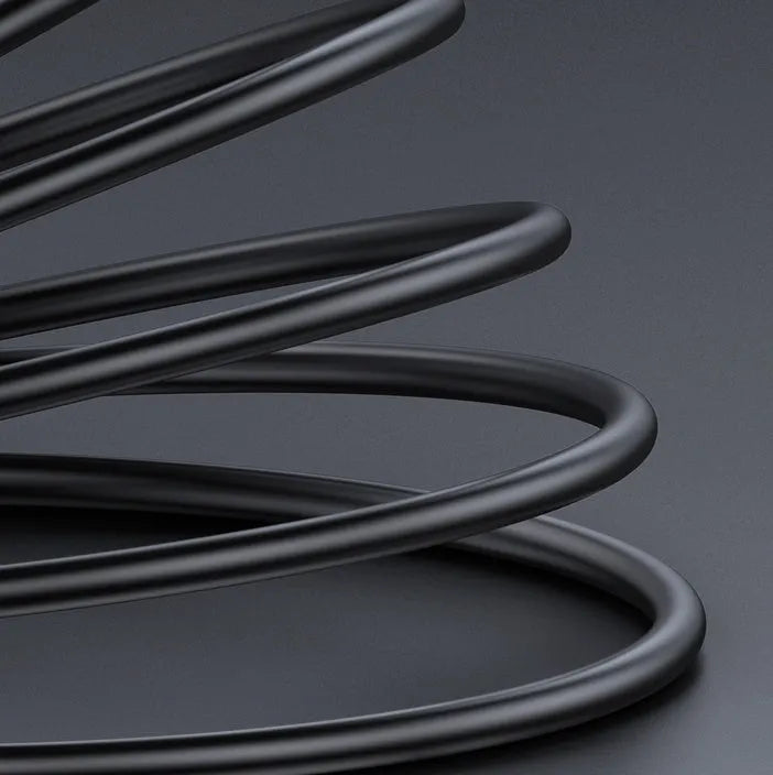 Black Lvlian 1 metre mobile phone charging and data cable with straight connectors.