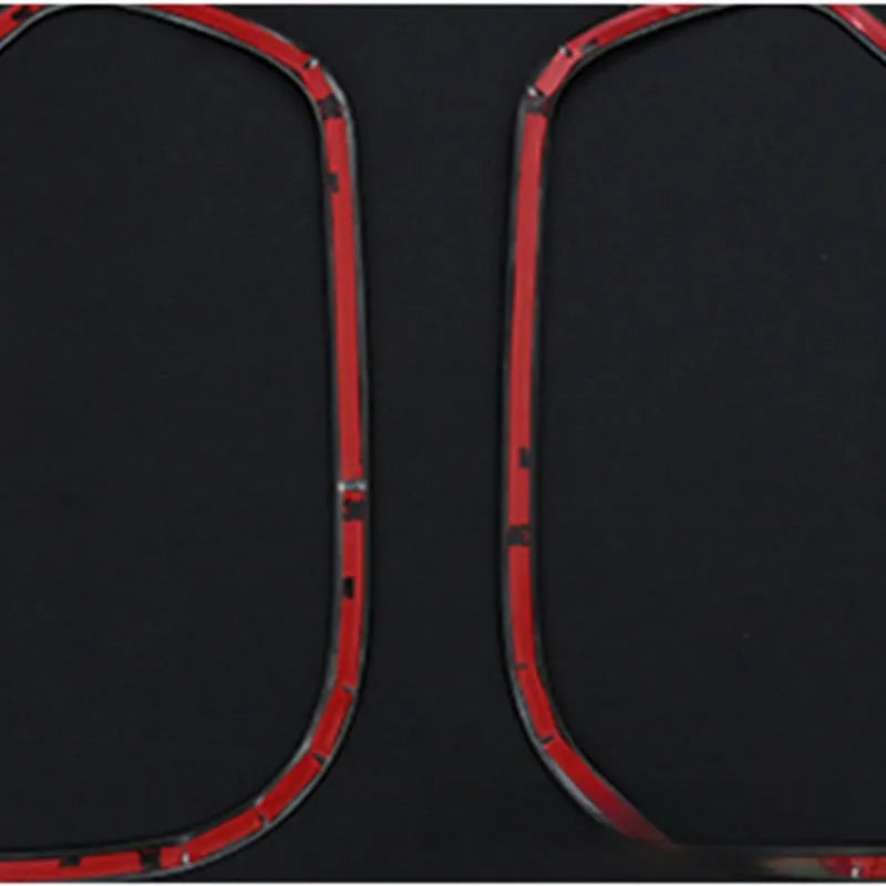 Silver 304 stainless steel trim pieces for ROOX40 series car door audio frame, showing two pieces measuring 270 by 200mm.