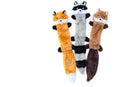 Brown plush dog toy with squeaker, 46cm long, for interactive pet play