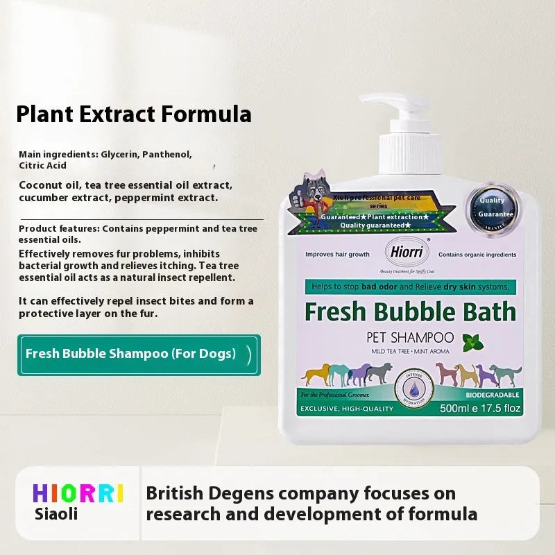 Five 500ml bottles of pet shampoo and conditioner set for dogs and cats grooming