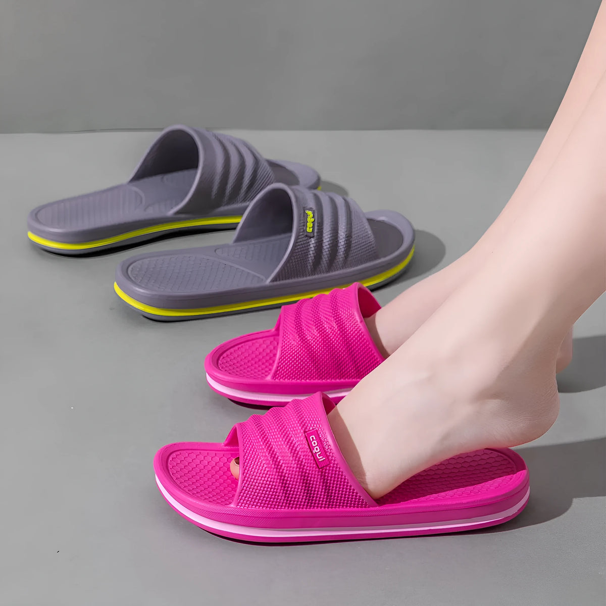 Non-slip EVA bathroom slippers for couples, multiple colours, sizes 36-45