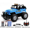 Blue or red USB rechargeable remote control toy car with 40MHz wireless handle controller for children.