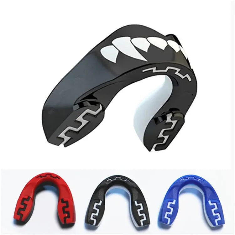 Adult boxing mouthguard with printed teeth pattern for martial arts protection