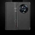 Flip leather phone case for Honor Magic4 and Magic4 Pro in Elegant Black with simple business style
