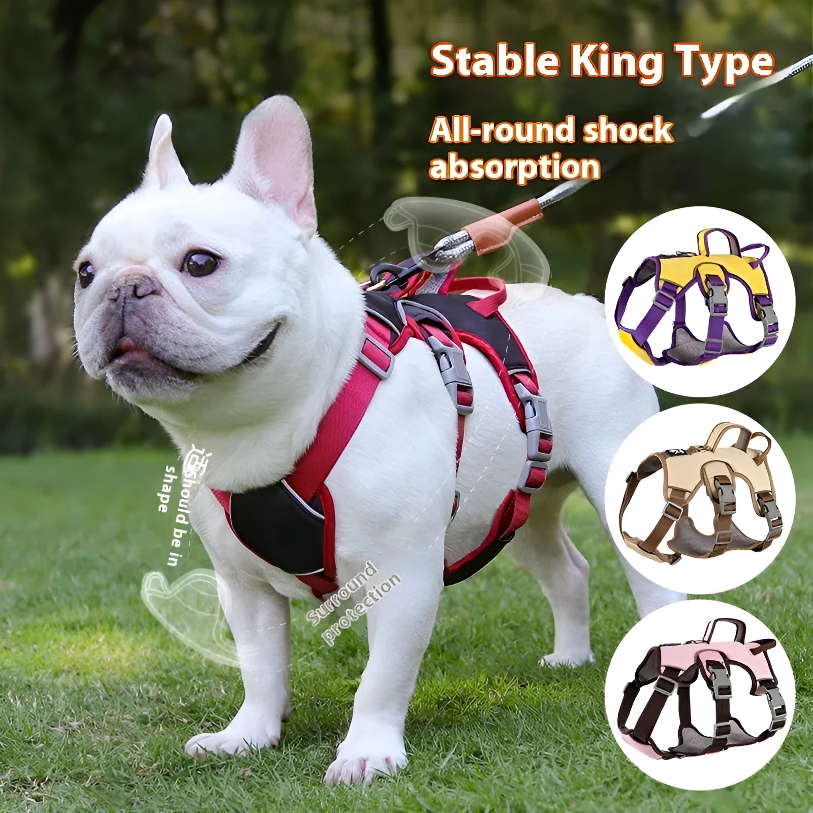 Oxford cloth dog harness for medium small pets in yellow pink beige black colours