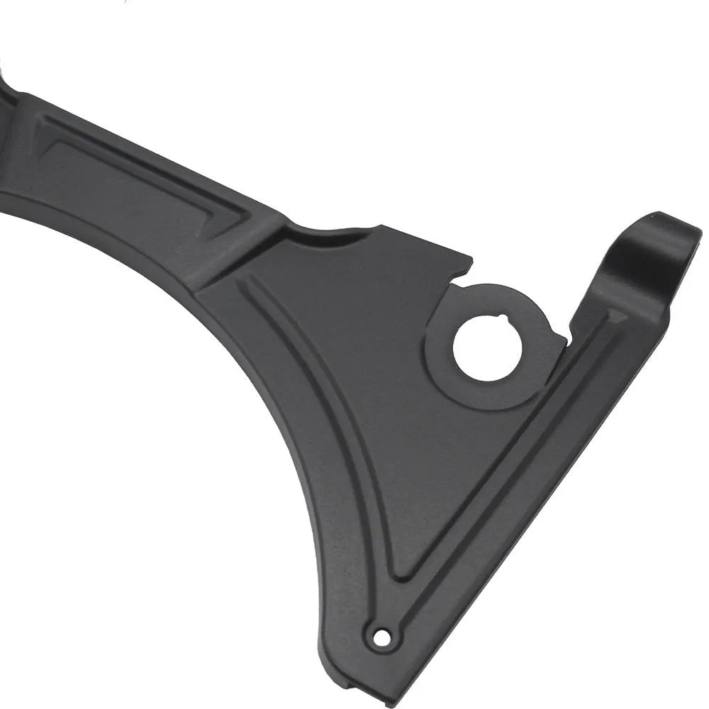Black ABS plastic cockpit fairing mounted on a BMW R1250GS motorcycle, showing integrated design.