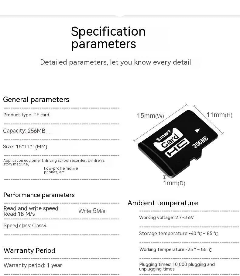 256MB TF memory card with a built-in mini speaker, shown with gift packaging.