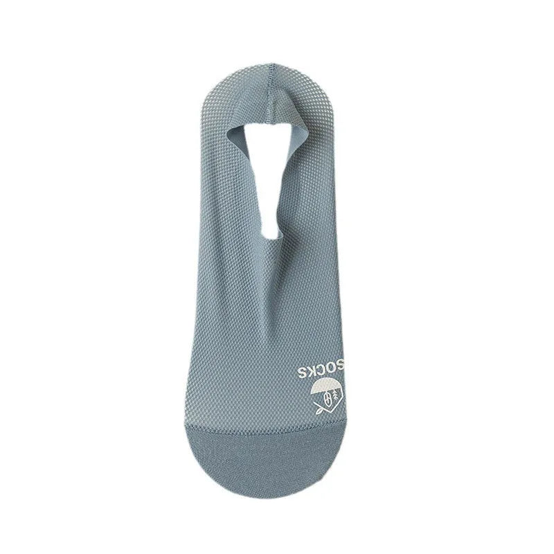 Men's thin invisible socks with cotton bottom in solid colour – white, black, dark grey, blue, khaki, mung bean, light grey