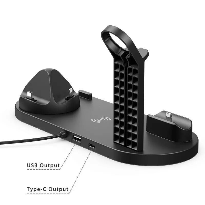 Universal 15W fast wireless charging stand holding a mobile phone upright on a desk