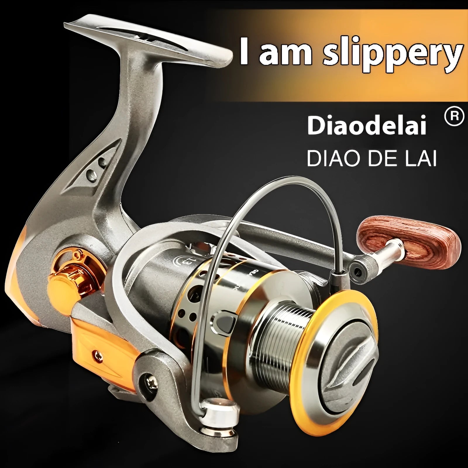 DC all-metal spool fishing reel in gray gold finish, 3000 model size