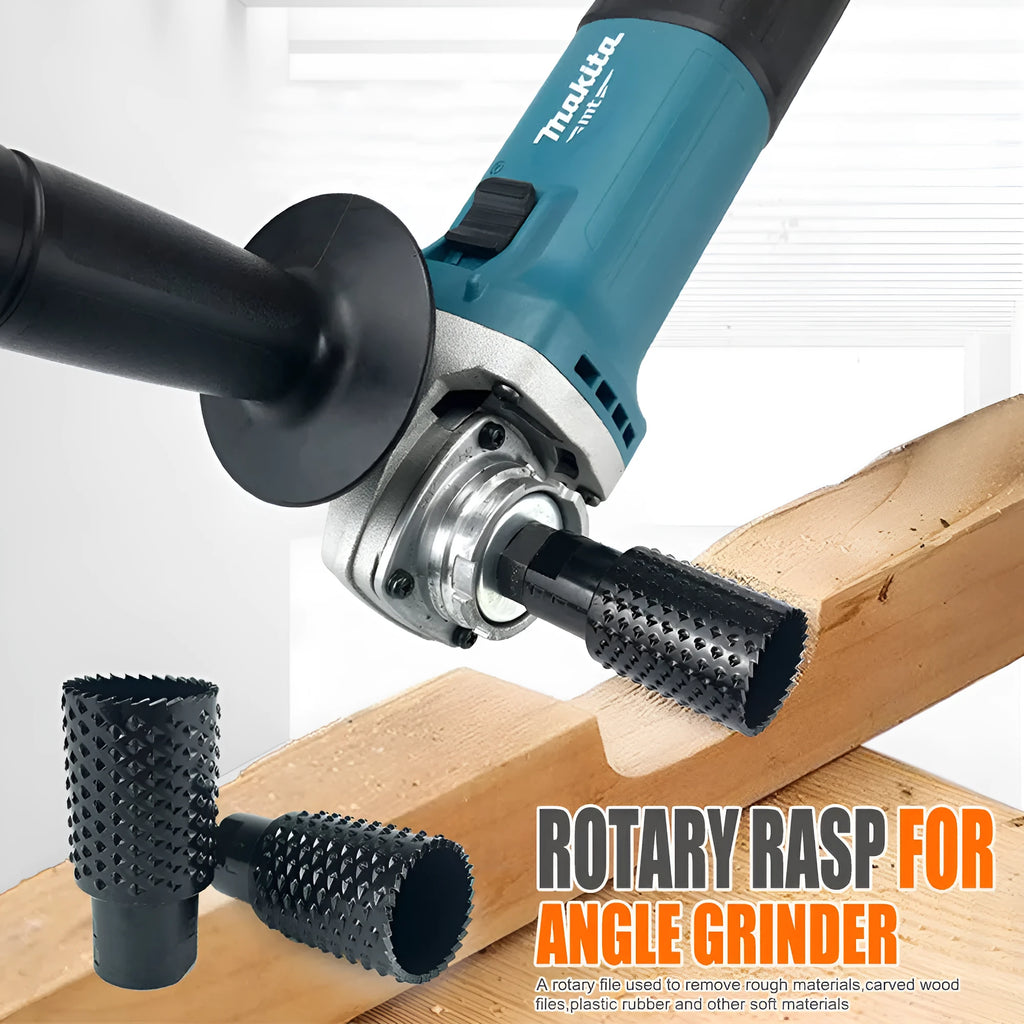 Angle grinder grinding head with spherical shape for woodworking tasks