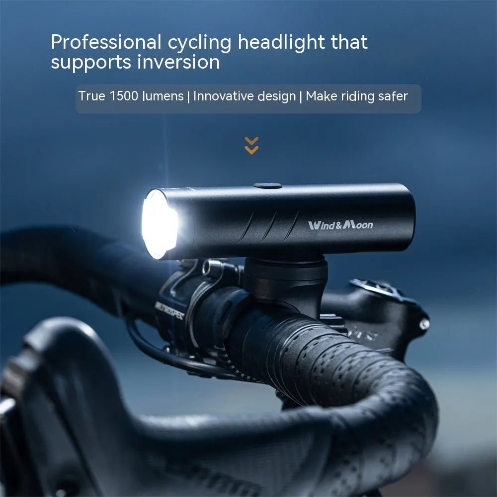 Rechargeable bicycle headlight for road and mountain bikes with 1200 or 1500 lumens output for night cycling