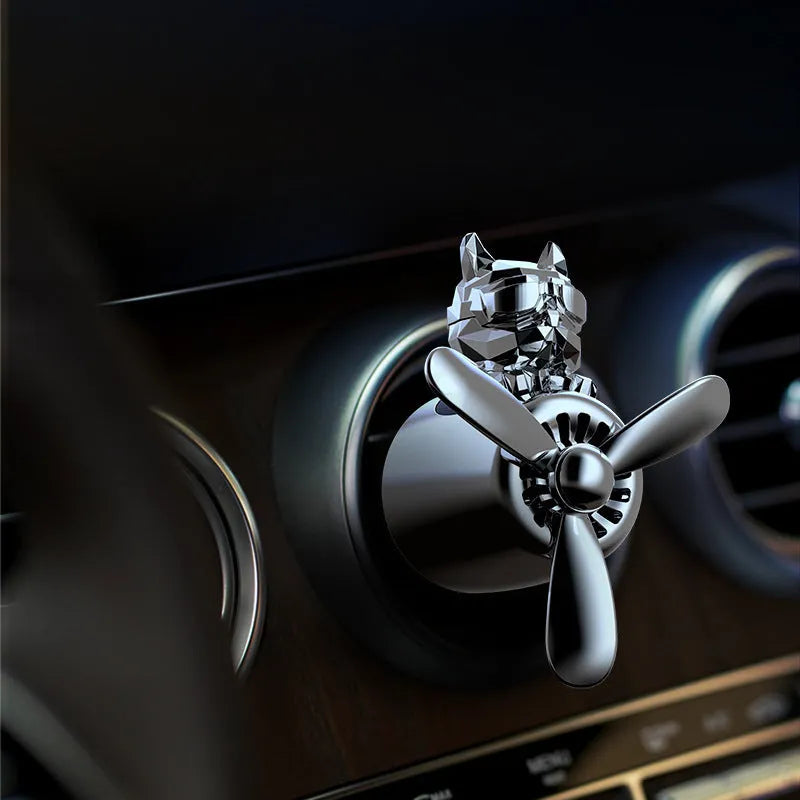 Car air vent aromatherapy with electroplated pit bull shape in black finish