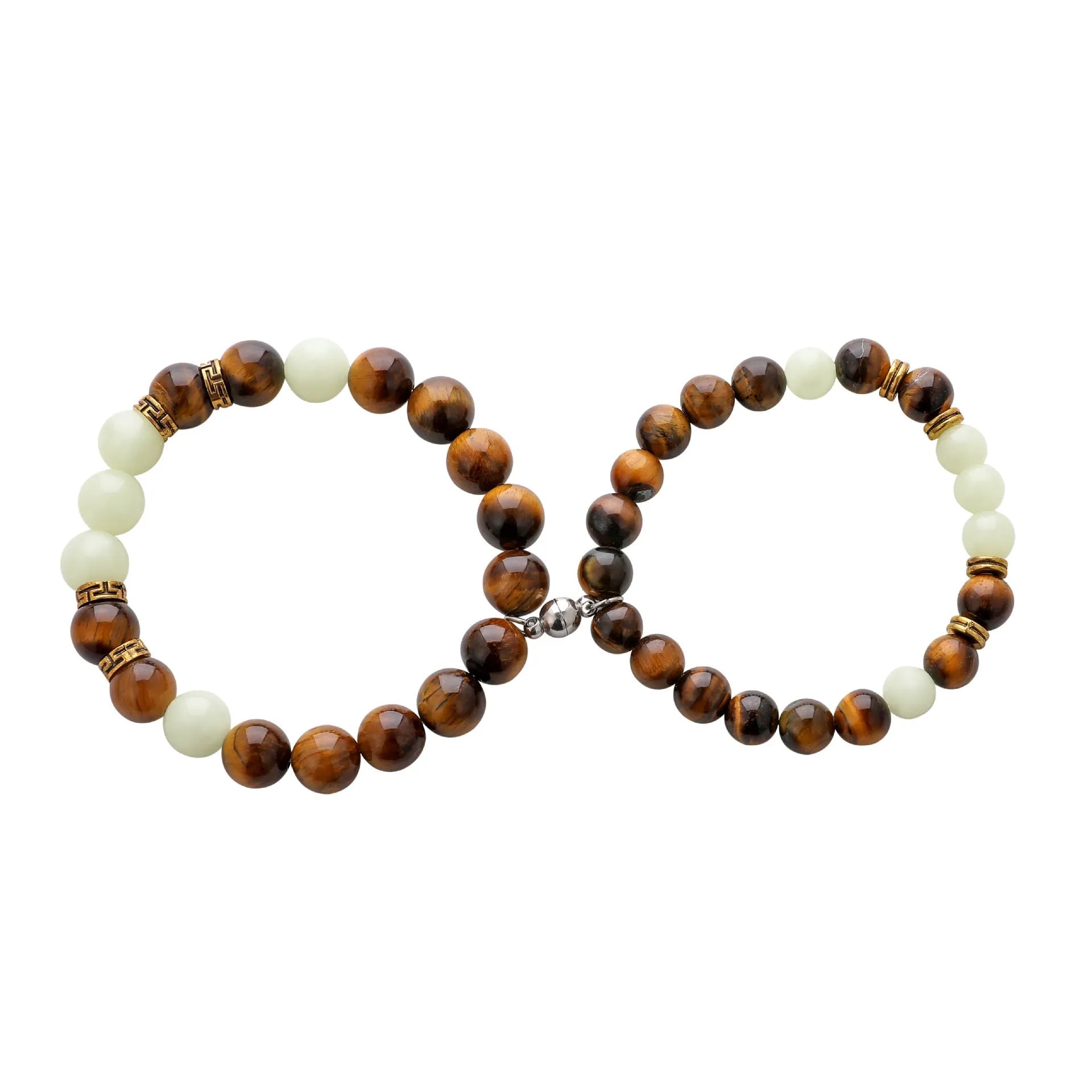 Amber geometric couple bracelets with retro patterns for matching jewellery