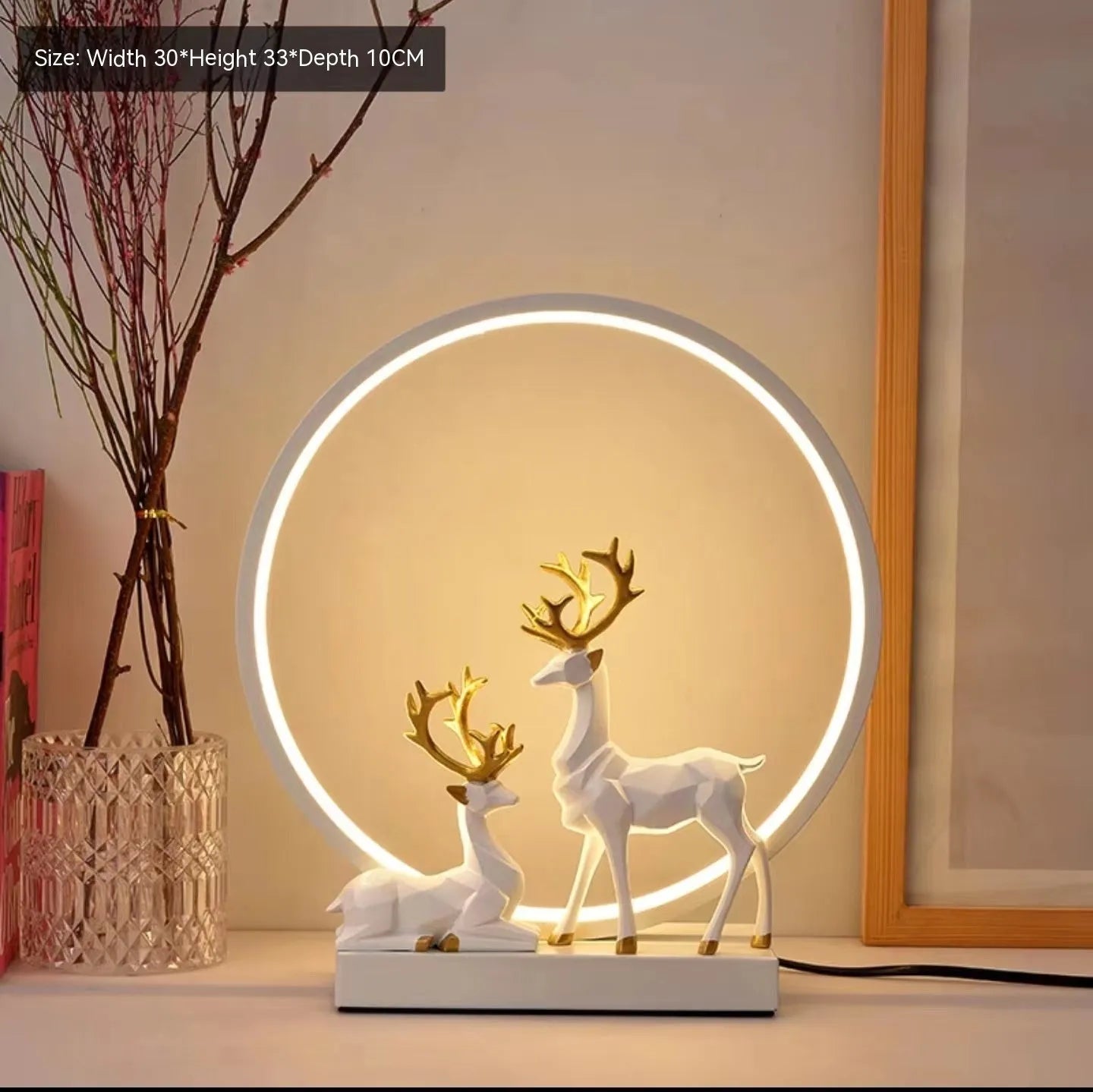 Modern bride dowry LED night light in noble gold or white colour with remote control