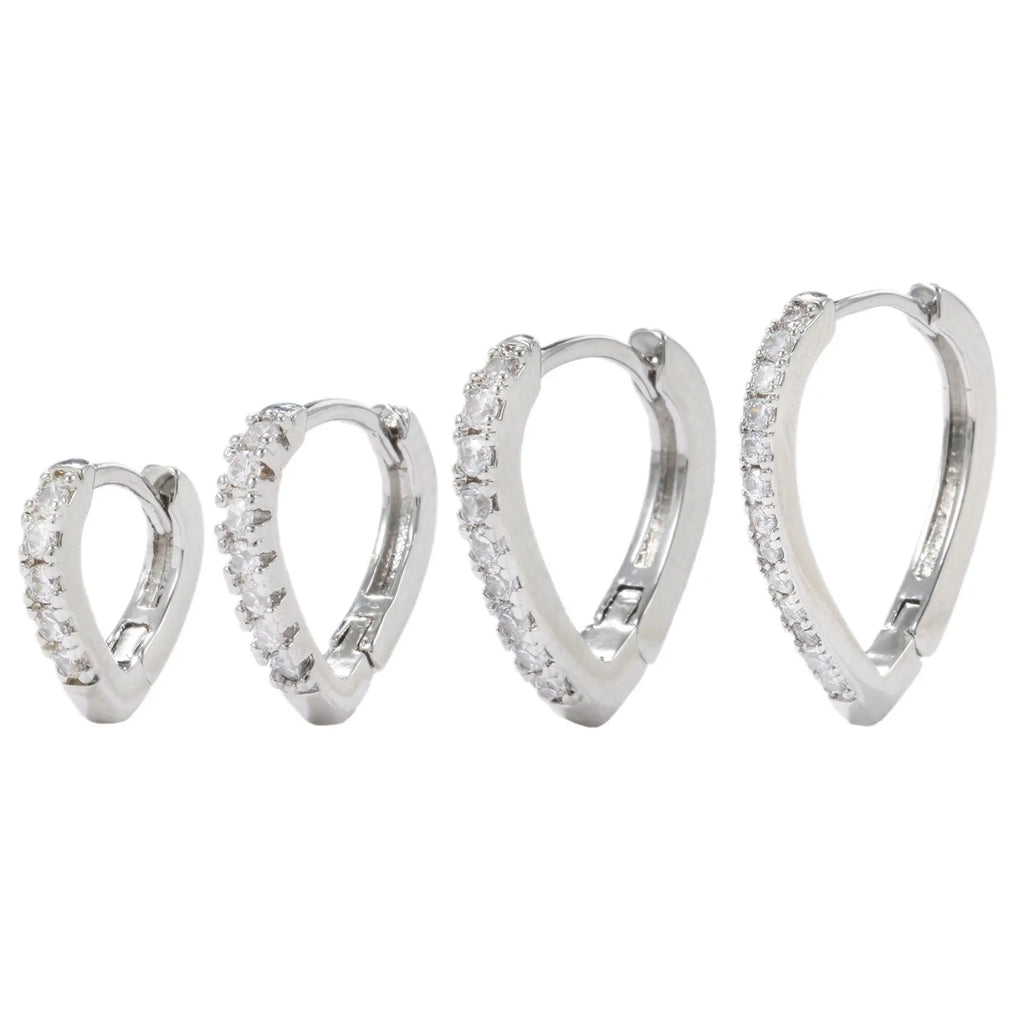 Gold geometric heart-shaped copper clip-on earring for women.