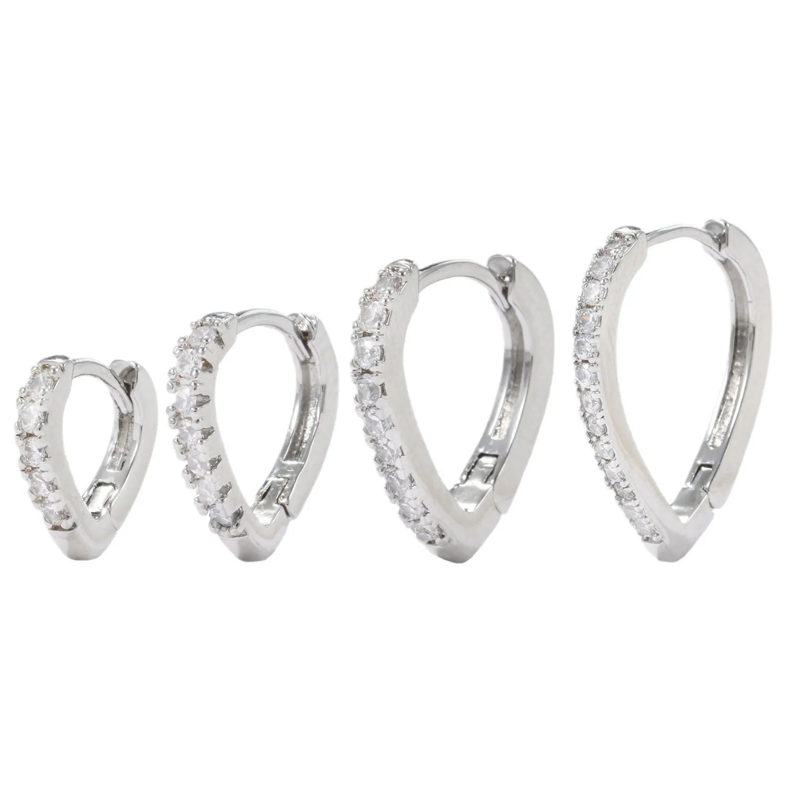 Gold geometric heart-shaped copper clip-on earring for women.