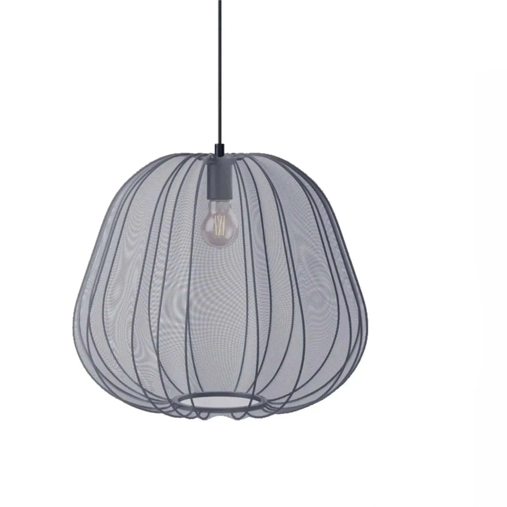 Japanese style branch-design pumpkin ceiling lamp in iron, available in grey-blue or white.