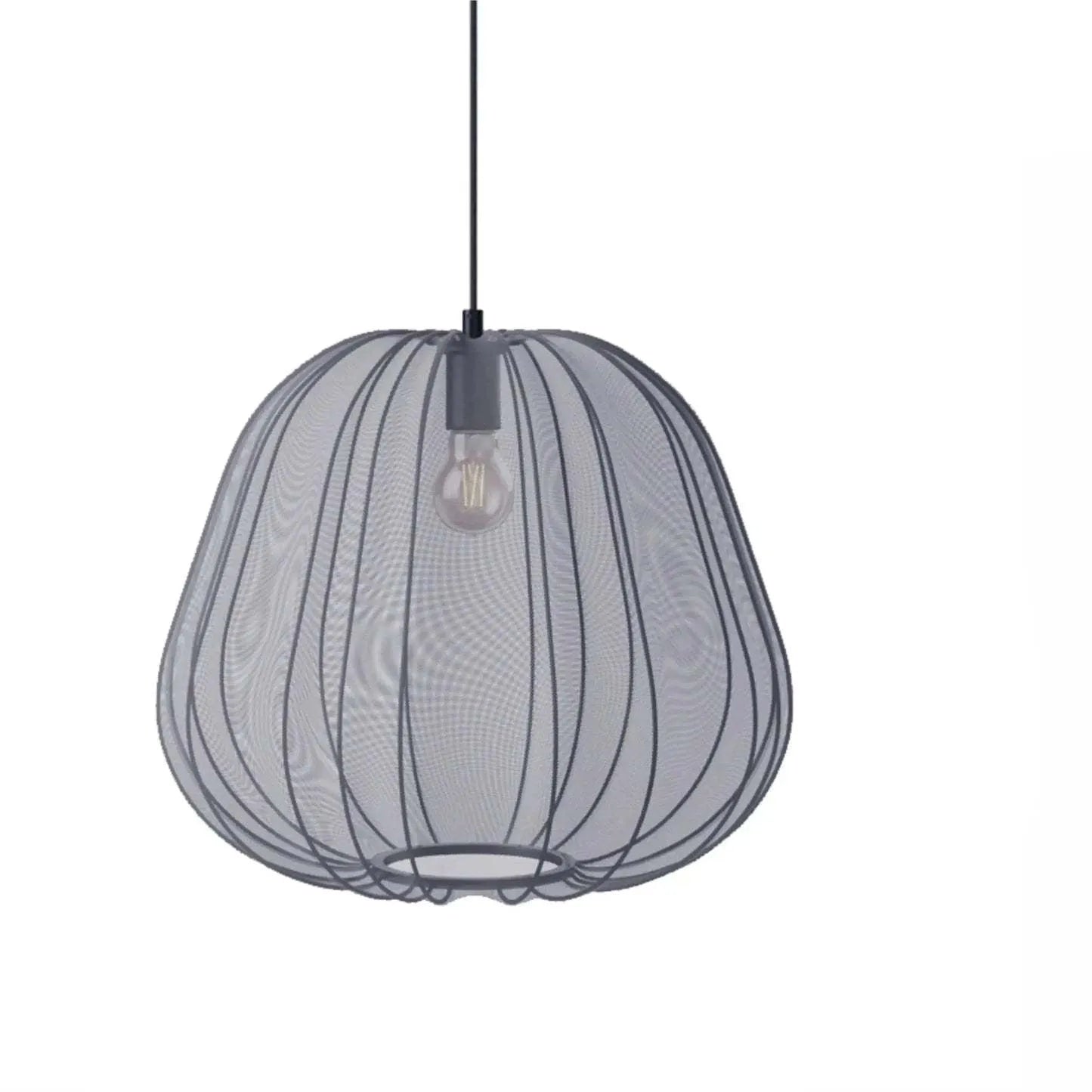 Japanese style branch-design pumpkin ceiling lamp in iron, available in grey-blue or white.